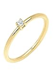 Elli PREMIUM Ring Damen Verlobungsring mit Diamant (0.03 ct.) in 375 Gelbg