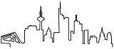 Samunshi® Frankfurt Skyline Wandtattoo Silhouette Frankfurt schwarz 120x50