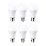 Amazon Basics LED-Leuchtmittel, Edison-Schraubgewinde E27, 10,5 W (entspricht 75-W-Glühbirne), Warmweiß, nicht dimmbar, 6 Stück