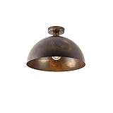 QAZQA - Landhaus | Vintage IndustrieDeckenleuchte | Deckenlampe | Lampe | Leuchte rostbraun 35 cm - Magna Classic | Wohnzimmer | Schlafzimmer | Küche - Metall Rund - LED geeignet E27