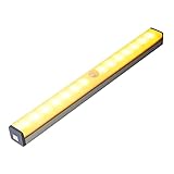 LED Schrankbeleuchtung, 14 LED Sensor Licht mit Bewegungsmelder LED Küchenleuchte,Weiches Licht für Kleiderschrank,Kofferraum,Treppe Warmweiß