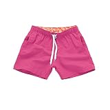 BIKETAFUWY Schnell Trocknende Strandhose für Herren, Einfarbige Dreiviertel Hose Lockere Badeshorts Workout Bodybuilding Hosen Männer Badehosen Beach Hose Schw