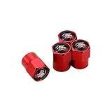 ErNahdasA Reifenkappen-Staubkappen, 4Pcs-Rad-Reifen-Ventilverschraubung for Seat Altea Leon FR Logo Ibiza Toledo Cordoba CRV Alhambra Arona Ateca Exeo Zubehör Zur Autodekoration (Color : Red)