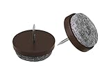 Metafranc Filz-Gleiter Ø 20 mm - Mit Nagel - braun - 20 Stück - Effektiver Schutz Ihrer Möbel & Stühle / Möbelgleiter-Set für empfindliche Böden / Stuhlgleiter / Bodengleiter / 644006