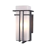 JNWEIYU Außendekoration Wandleuchten Quadratische Glas Gartenlandschaft Außenbeleuchtung Fixture Zaun Villa Aluminium Courtyard Terrasse Wandleuchte Sconce Antirust (Size : 14 * 30cm)