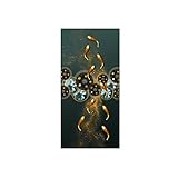 Nordic Abstrakte Neun Fische Bild Leinwand Malerei Luxus Goldlinien Moderne Poster und Drucke Wandkunst Wohnkultur 40x80cm/15,7 'x 31,4' L