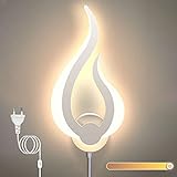 Lightess Dimmbare LED Wadnlauechte 10W Wandlampe Dimmbar mit Kabel & Schalter Wandbeleuchtung Warmweiss Treppenhaus Beleuchtung mit EU-Stecker für Kinderzimmer Wohnzimmer Schalfzimmer usw