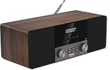 TechniSat DIGITRADIO 3 - Stereo DAB Radio Kompaktanlage (DAB+, UKW, CD-Player, Bluetooth, USB, Kopfhöreranschluss, AUX-Eingang, Radiowecker, OLED Display, 20 Watt RMS) nussb