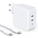 100W USB C Ladegerät-mit Power Delivery,PD 100W Ladegerät mit GaN Tech, 2 Port kompatible für MacBook Pro/Air,iPad Pro,iPhone 12/Mini/Pro Max,SE/11/11Pro Max/XS Max USB C ZU C 2M Kab