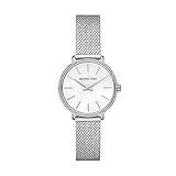 Michael Kors Women's Pyper Quartz Watch with Stainless Steel Mesh Strap, Silver, 14 (Model: MK4618)