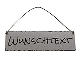 Wunschtext Schild Shabby Chic Personalisiert Deko weiß Geschenk Holz HDF oder Acryl (Wetterfest) ca 28 x 8 cm Wanddeko Wandbild Häng