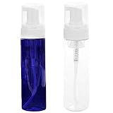 Artibetter 2 STK. 200 Ml Schaumseifenspender Leere Bubbler-Behälter aus Kunststoff mit Druckpresse für Gesichtsreiniger im Freien (Klar + Blau)