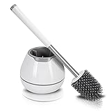 Klobürste, Silikon-Sanitär-Toilettenbürste, Toilettenbürste mit Halterung, Zur Reinigung Der Toilette Ohne Sackgassen TPR-Bürstentoilette T