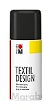 Marabu 17240006073 - Textil Design schwarz, Dekorationsspray auf Acrylbasis, 150 ml, schnell trocknend, wetterfest, lichtecht, bedingt waschbeständig, zum kreativen Gestalten auf S