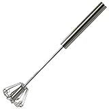 NOVA Quirl Schneebesen Milchaufschäumer manuell Handmixer Handrührer Küchengerät Edelstahl 31,6cm klein (Edelstahl)