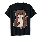 Genervter Otter zeigt Mittelfinger handgezeichnet Comicstyle T-S