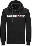 DAFENP Herren Hoodie Kapuzenpullover Warm Gefüttert Sweatshirt Winter Winddichte Sweatjacke Pullover WY71055M-Black-S