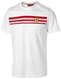 FERRARI Herren Striped Tee T-Shirt, Weiß, M