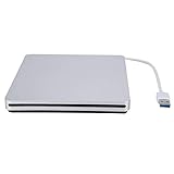 Goshyda Externes CD-DVD-Laufwerk, Externer USB-Slot-Load-CD-Treiber, Tragbarer Brenner mit Lesegerät und Hochgeschwindigkeitsübertragung, für Desktop-Laptop