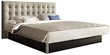 SuMa - Dual Wasserbett 180x210 freistehend m. Sockel schwarz und Kopfteil Nuevo, Farbe lightgrey 180x210 cm, 11 Farb
