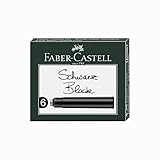 Faber-Castell 185507 - Tintenpatronen Standard, 6 Stück, schwarz, nicht löschb