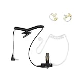 UAYESOK Receiver/Listen Only 2,5-mm-Überwachungs-Headset-Ohrhörer mit Air Covert Acoustic Coil Tube und einem Paar mittlerer Otoplastik für Kenwood Motorola Yaesu 2-Wege-Funkg