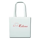 Tasche Umhängetasche I Love Helene Einkaufstasche 38x42cm Höhe 70 mit Tragegurt 70cm in Weiß Schulbeutel Turnbeutel #Jutebeute #Rucksack #Beutel #Handgepäck #Reisegepäck