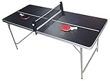 PingPong-Classics Klappbare Tischtennisplatte, HBT: 180 x80 x76 cm, tragbar inklusive Netz, 2 Schläger, Ballhalter & 6 B