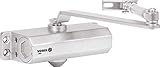 Vorel Hydraulik Türschließer, 25-85 kg, einstellbar, 180° Öffnungswinkel, mit Anlehn- und Schließfunktion, 3 Farben weiß silber braun, EN 1154 Zertifizierung Tür Dämpfer Automatik (silber 40-65 kg)