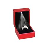 ZADAWERK® Ringbox - mit LED - Rot - Schmuck, Hochzeit, Verlobung, Heiratsantrag