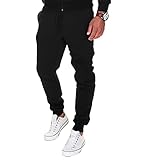 MERISH Jogginghose Herren Jogger Männer Baumwolle Jungen Slim Fit 211, Schwarz, XL