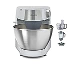 Kenwood Prospero+ KHC29.H0WH Küchenmaschine, 4,3 l Edelstahl Schüssel, 1000 Watt, inkl. 3-teiligem Patisserie-Set, Zerkleinerer, Acryl-Mixaufsatz, Zitruspresse und Spritzschutz, Weiß