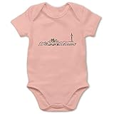 Shirtracer Baby Fahnen und Flaggen - Düsseldorf Skyline - 3/6 Monate - Babyrosa - Baby düsseldorf - BZ10 - Baby Body Kurzarm für Jungen und M