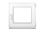 Fenster Kunststofffenster 3 fach Dreh Kipp Funktion Fenster + Verbreitungsprofil 60 mm - weiß - Premium (BxH 550x450 mm DIN Links)