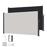 XMTECH Seitenmarkise Wandmarkise Ausziehbar Markise, Seitenwandmarkise Markisenstoff für Garten, Sichtschutz Sonnenschutz Windschutz - 200x300cm,