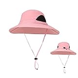 Sonnenhut mit UV-Schutz für Herren/Damen, atmungsaktiv, verstellbar, Boonie Hut für Wandern Gartenarbeit Safari UPF 50+, Rosa (seitliche Belüftungsöffnungen), Einheitsgröß