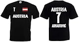 Österreich-Austria Arnautović Herren T-Shirt EM 2020 Trikot Look Style Shirt Schwarz S