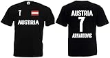 Österreich-Austria Arnautović Herren T-Shirt EM 2020 Trikot Look Style Shirt Schwarz XL