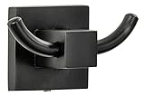 FACKELMANN Doppelhaken New York/hochwertiger Wandhaken fürs Bad/Maße (B x H x T): ca. 8,5 x 5 x 5 cm/Handtuchhaken fürs Badezimmer & WC/kubisches Industriedesign/Farbe: Schw