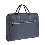 XWDQ Canvas-Aktentasche, 15-Zoll-Laptop-Tasche mit Fächern, kann Wassertalen, Herren Blue Office Bag, geeignetes Business-Büro halten können Schule (Color : Blue, Größe : 15 inch)