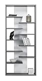 Furniture24 Regal Zonda Z08 Bücherregal 90 cm Büroregal Grau/Weiß G