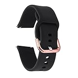 DXFFOK 20mm Smart Watch Strap Einstellbare Uhrenband Ersatz für Samsung Galaxy Uhr Active 2 Silikonbanduhr Zubehör (Band Color : Black, Size : S)