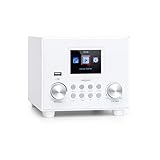 oneConcept Streamo Cube Internetradio, Radioempfang per WLAN, Lautsprecher 3W & Subwoofer 5W RMS , Bluetooth, Anschlüsse: USB, AUX-IN, Kopfhörer, 2,8' HCC Display, inkl. Fernbedienung, weiß