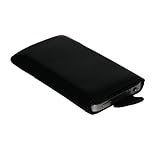 Handytasche Schwarz Geeignet für ZTE Blade L110 - Handy Tasche Schutz Hülle Slim Soft Case Cover Etui Black mit Auszugb