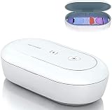 AONCO UV Licht Sterilisator mit Wireless Charger, 10W UV-C Desinfektionsgerät Sauber Box mit Aroma Diffusor, Tragbar Sterilisationsbox für Maskup Zahnbürste Brille Ohrhörer Schmuck Beob