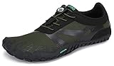 SAGUARO Barfußschuhe Barfussschuhe Herren Damen Minimalistische Trail Laufschuhe Zehenschuhe Joggen Wandern Training Barfuß Sportschuhe Fitnessschuhe Männer Frauen, Grün, 42 EU