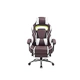 KJLY Computer Gaming Chair Executive Office Stuhl Spielstuhl Leder Schreibtischstühle Hocker Ergonomischer Rückenlehnenstuhl mit Fußstütze, Feste Armlehne (Color : A)