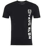 True Religion Herren Tyson Short Sleeve Crew Neck Tee T-Shirt, Schwarz, L
