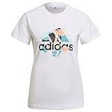 adidas Damen Floral GFX T T-Shirt, weiß, L