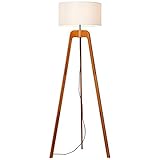 BRILLIANT NOLA Stehleuchte 148 cm Bambus/Textil Holz dunkel/w